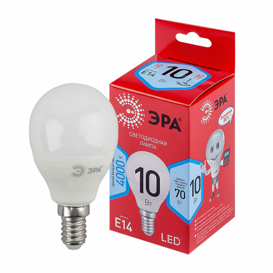 Лампа светодиодная ЭРА led P45-10W-840-E14 4000K - фото 1