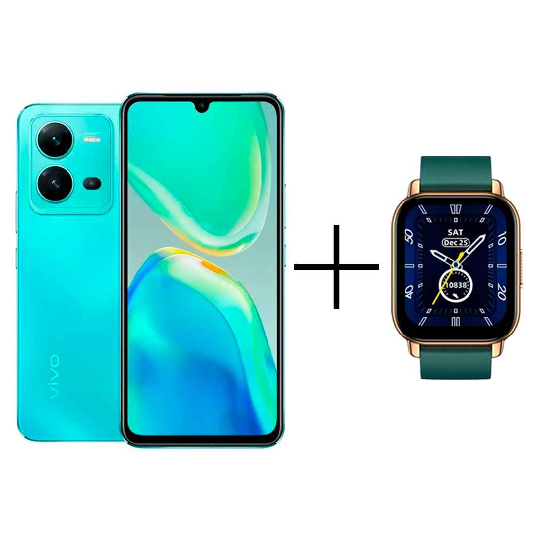 Смартфон Vivo V25 8/256Gb Aquamarine Blue + Смарт-часы Zeblaze Btalk Green
