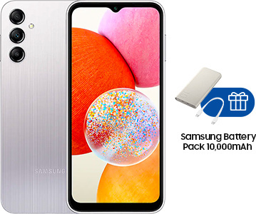 Смартфон Samsung Galaxy A14 6/128GB серебрянный + Powerbank (EB ...