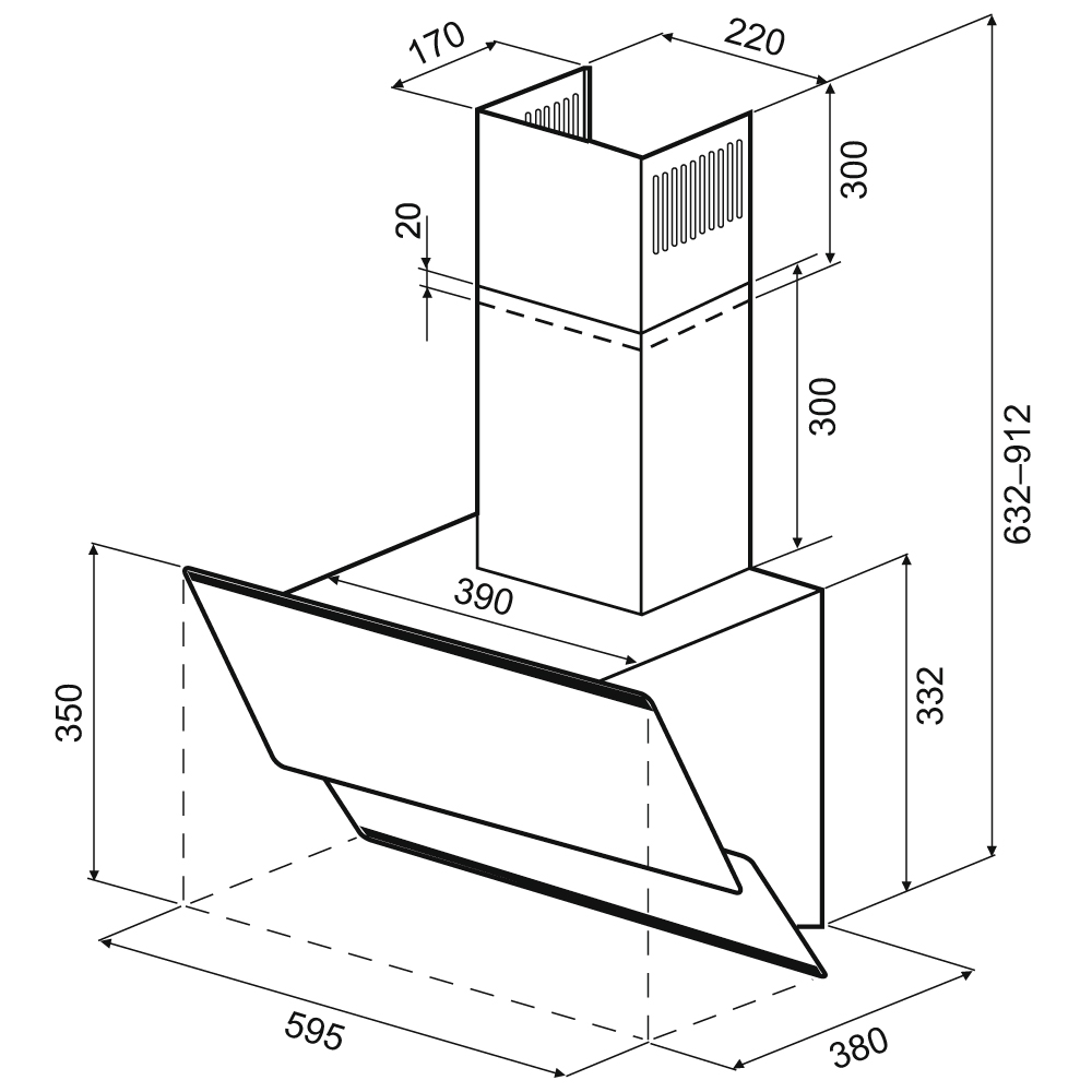Вытяжка наклонная Krona IRMA A 600 black PB - фото 8