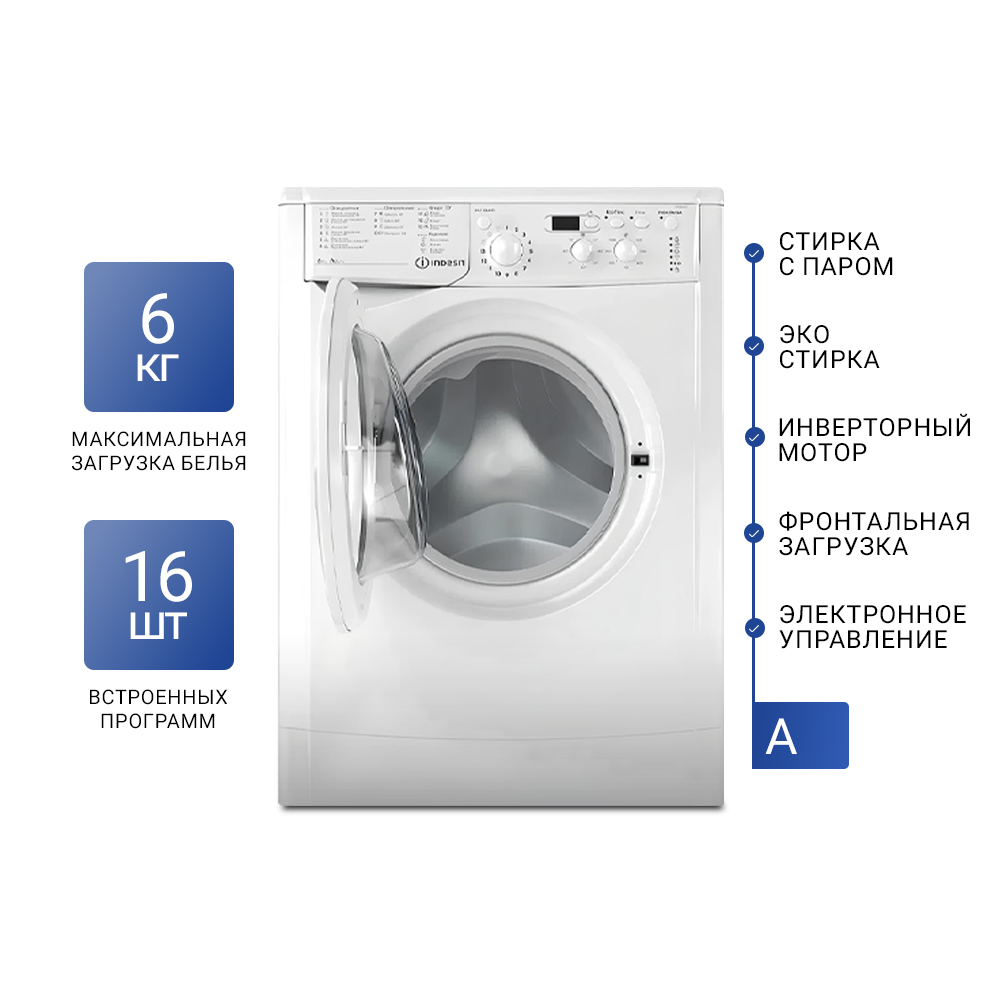 Стиральная машина Indesit IWSC 6105 CIS белая - фото 6