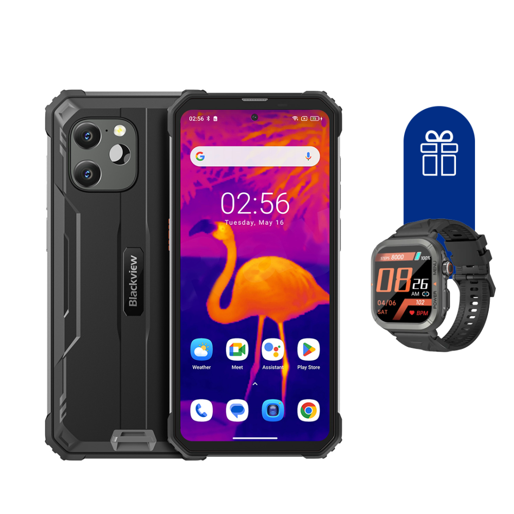 

Смартфон Blackview BV8900 8+256GB Black + Смарт часы Blackview W30 Black