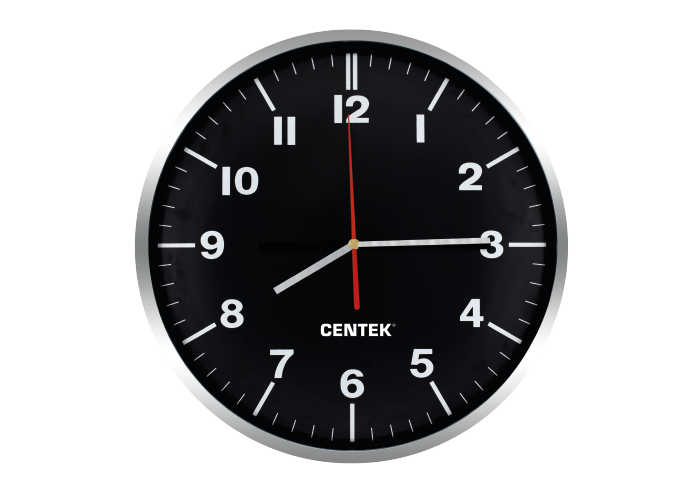 

Часы настенные Centek СТ-7100 Black (черн + хром)