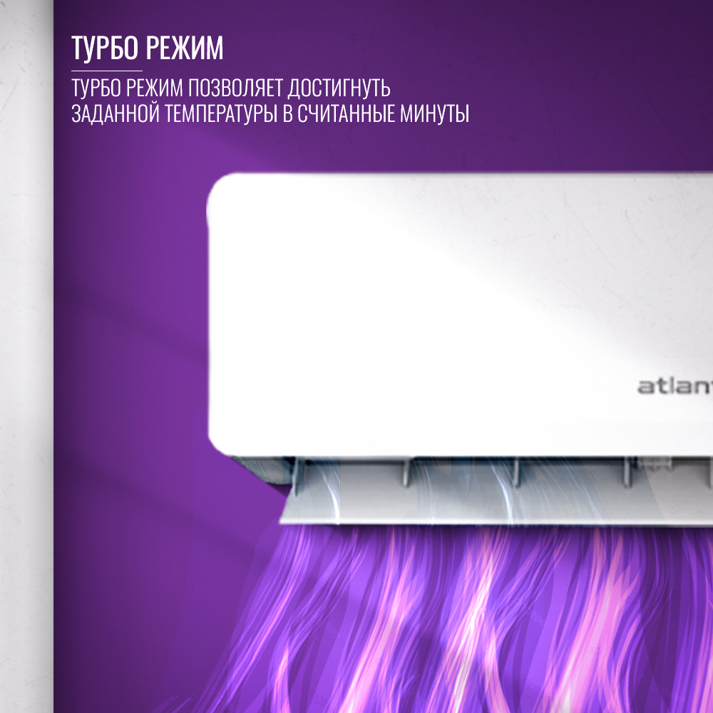 Кондиционер Atlantiq ASDH-24DF (inverter, до 70 кв.м., монтажный комплект) - фото 6