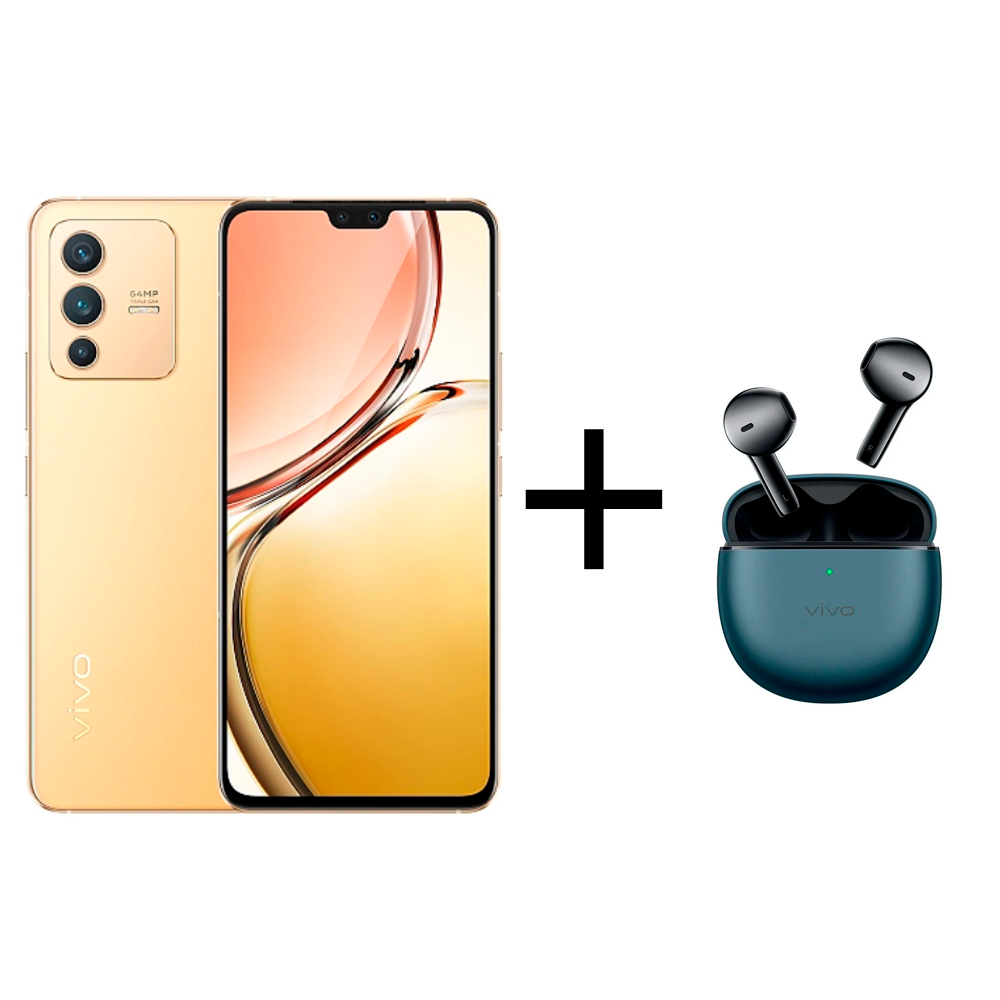 

Смартфон Vivo V23 5G 12/256Gb Sunshine Gold + Наушники vivo TWS Air Pebble Blue
