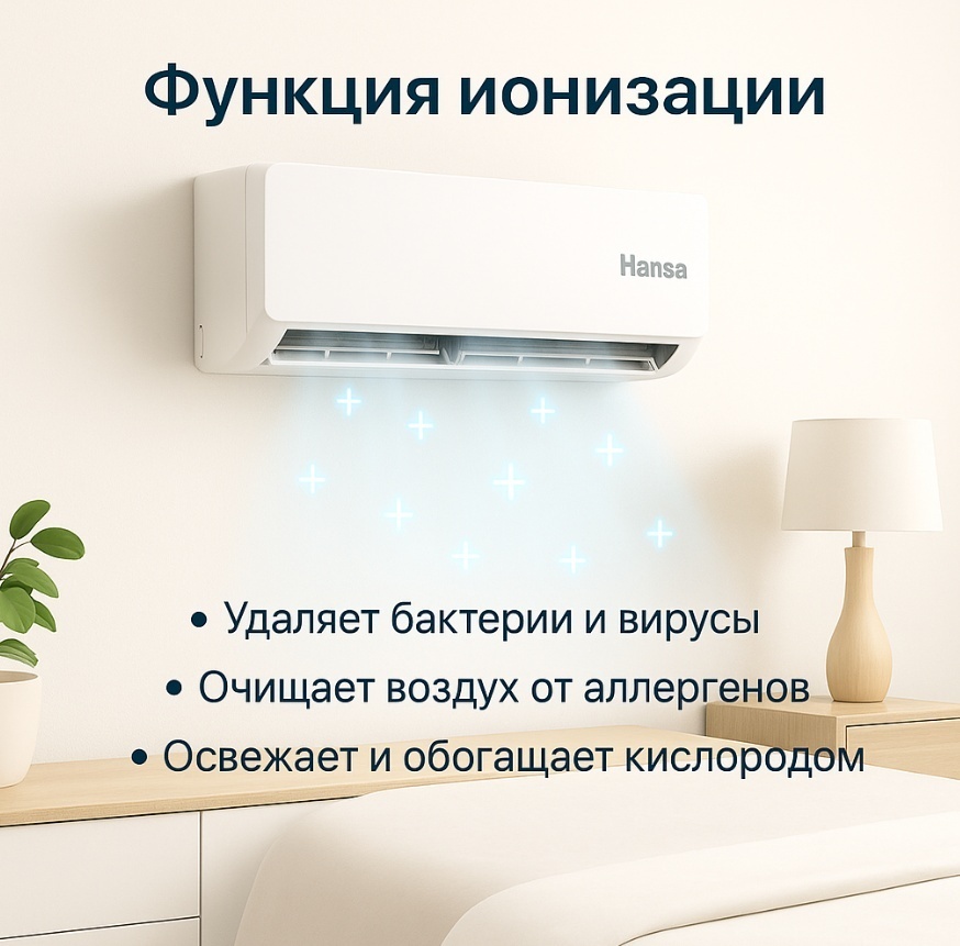 Кондиционер Inverter Hansa ACI-09W55, White, (20–27 м², 9 000 BTU, Ионизация) - фото 12 Кондиционер Inverter Hansa ACI-09W55, White, (20–27 м², 9 000 BTU, Ионизация) - фото 12