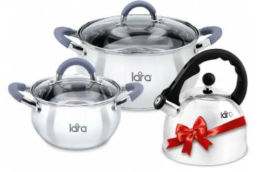 Набор посуды LARA LR02-103 Bell, 3 пр., (кастр. 2.7л + 4,7л + чайник 2,5л )