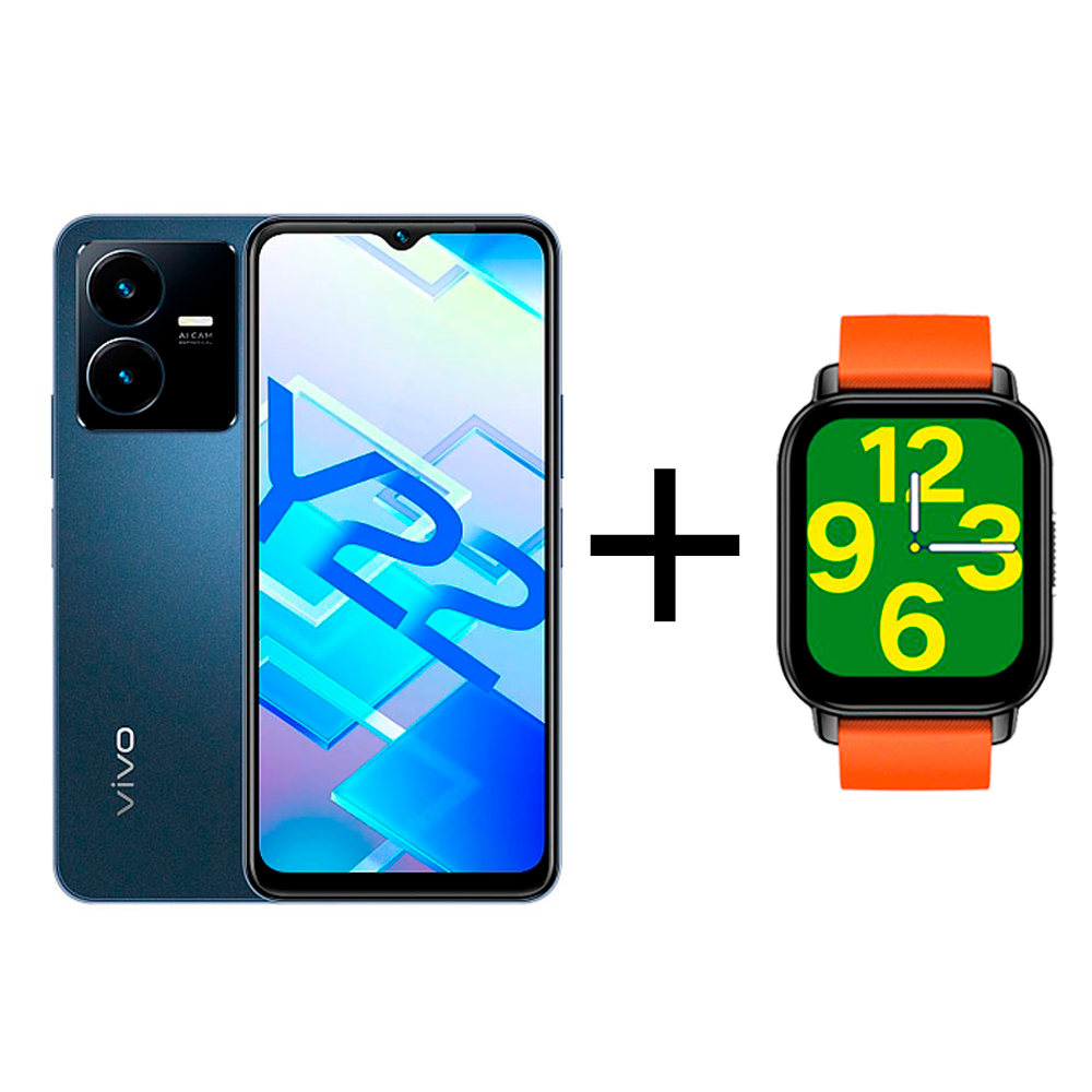 Vivo Y22 4 64Gb Starlit Blue vivo Zeblaze Btalk Smart Watch Orange Tgrad.kz