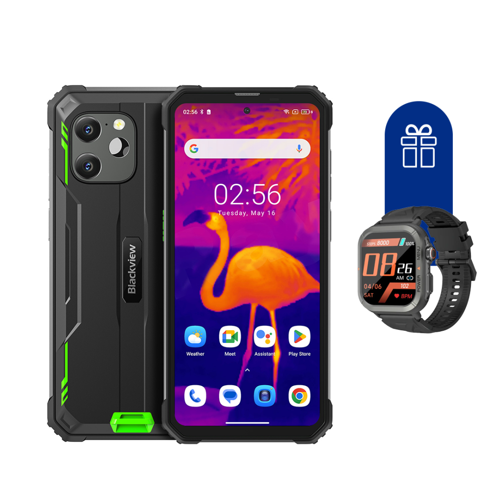 

Смартфон Blackview BV8900 8+256GB Green + Смарт часы Blackview W30 Black