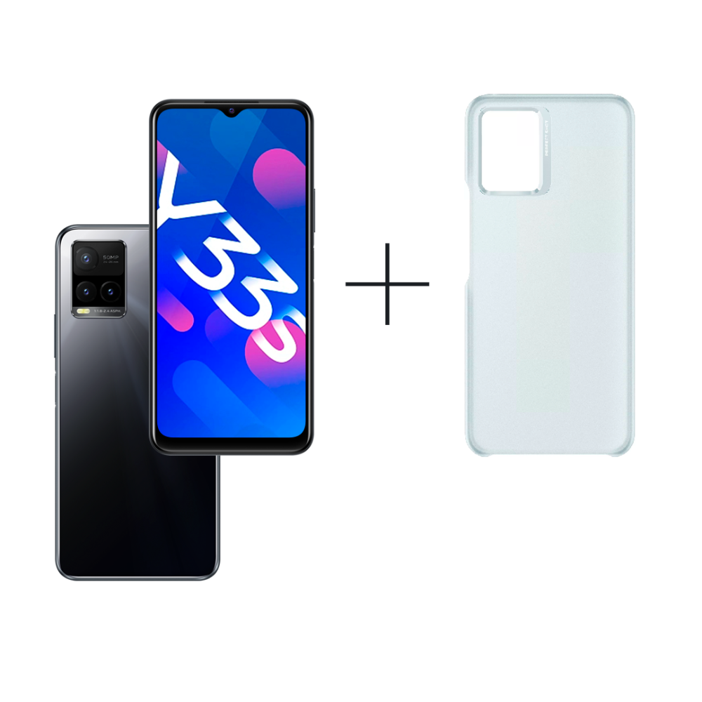 

Смартфон Vivo Y33S 4Gb/128Gb Mirror Black + Чехол Vivo для Vivo Y21/Y33s Light Grey
