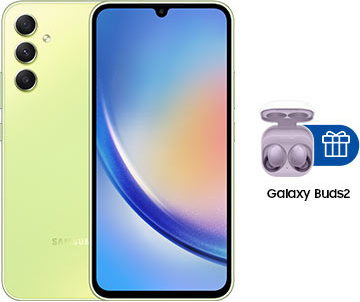 

Смартфон Samsung Galaxy A34 5G 8/256GB зеленый + Galaxy Buds2 SM-R177NZGACIS Green