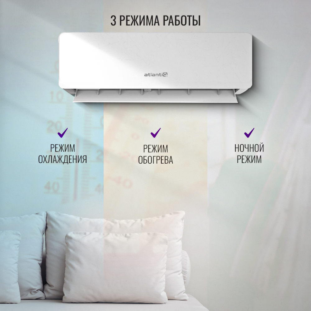 Кондиционер Atlantiq ASDH-24DF (inverter, до 70 кв.м., монтажный комплект) - фото 4