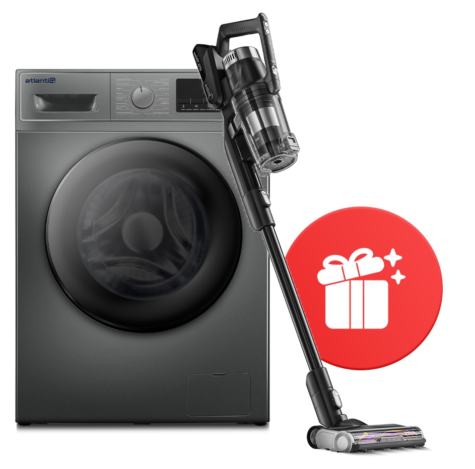 Стиральная машина автомат Atlantiq TGWM 3B.80BGR (8 kg) серая + Midea P8 Plus - фото 1