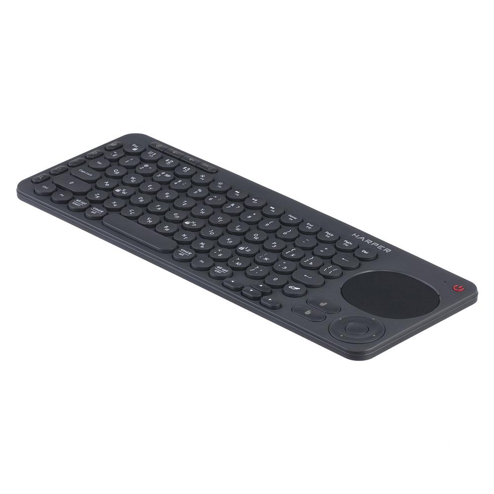 Беспроводная клавиатура с тачпадом HARPER KBT-330 для СМАРТ ТВ, черный - фото 3