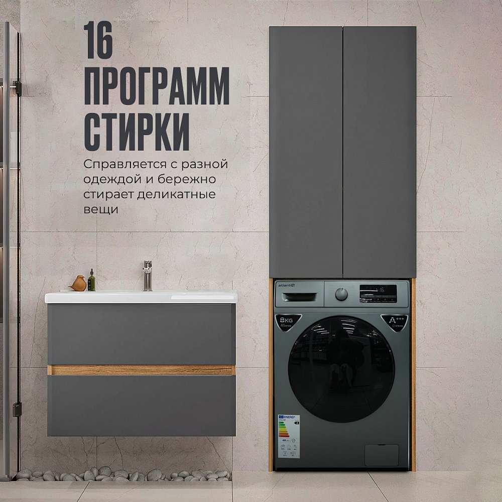 Стиральная машина автомат Atlantiq TGWM 3B.80BGR (8 kg) серая + Midea P7 Flex - фото 3 Стиральная машина автомат Atlantiq TGWM 3B.80BGR (8 kg) серая + Midea P7 Flex - фото 3