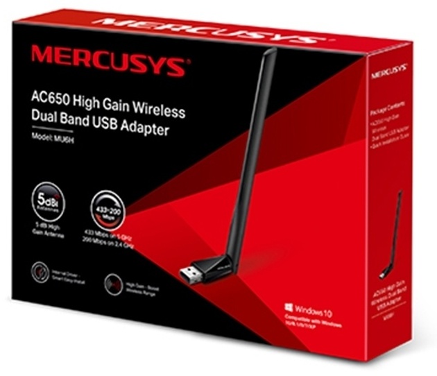 USB-адаптер Mercusys MU6H AC650 - фото 3