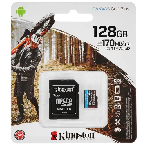 Карта памяти Kingston Canvas GO Plus SDCG3/128GBSP