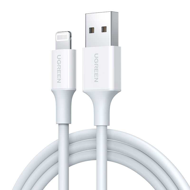 Кабель Ugreen US155 Lightning To USB 2.0 A Male Cable/White 2M, 20730 - фото 1