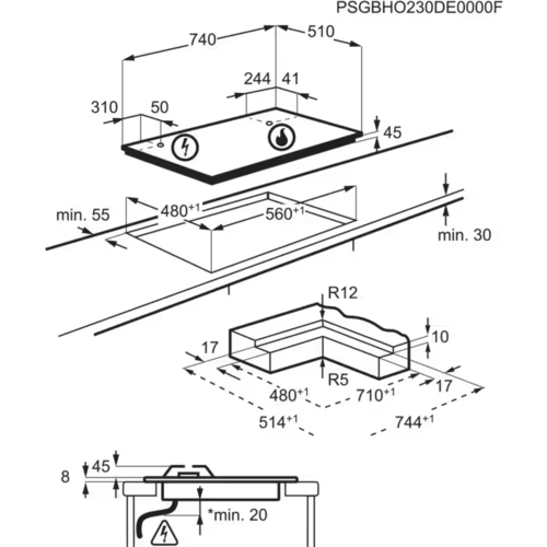 Газовая варочная панель AEG HKB75453NB - фото 6