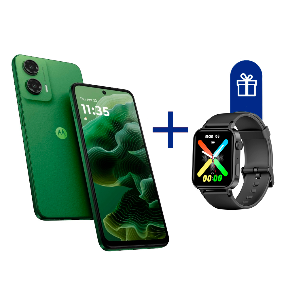 Смартфон Motorola G35 5G 8/256 Leaf Green + Смарт часы Blackview W10 Black