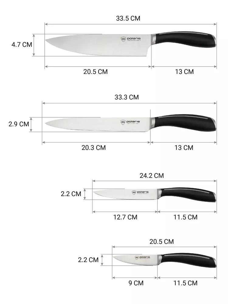 Набор ножей Polaris Stein-4SS черный