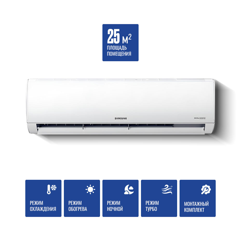 Кондиционер Samsung AR09BQHQASINER (25 кв.м) белый - фото 7