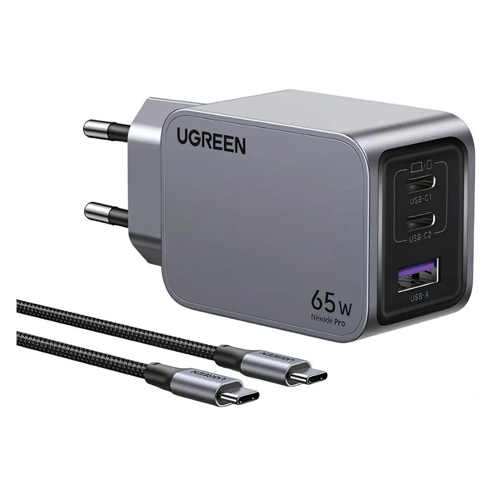 Зарядное устройство Ugreen X755 25871 Nexode Pro 65W/ 2*USB-C/1*USB-A/ GaN Tech Fast Charger