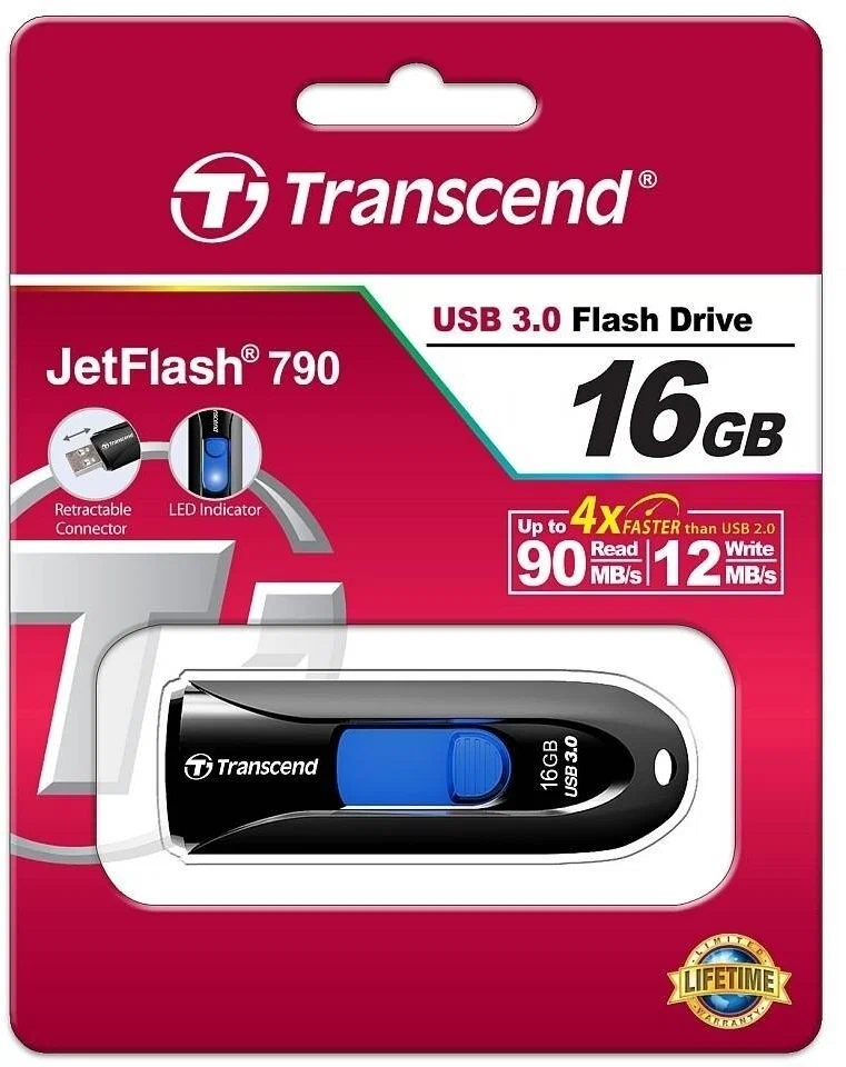 USB Флеш 16GB 3.0 Transcend TS16GJF790K черный - фото 4