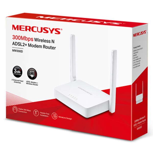 Модем Mercusys MW300D N300 Улучшенный ADSL - фото 3