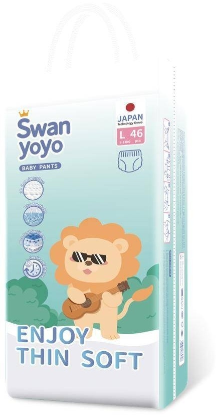 Трусики для детей SWAN YOYO L размер 9-14 кг (46 шт/уп) Трусики для детей SWAN YOYO L размер 9-14 кг (46 шт/уп)
