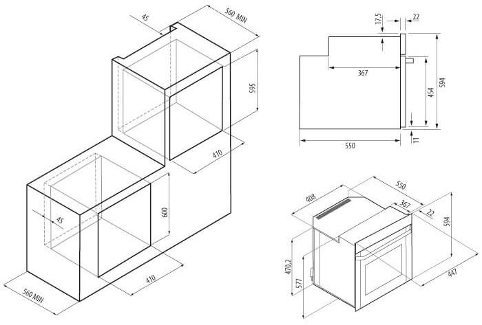 Электрический духовой шкаф KRONA RITUS 45 BL/BL G2 - фото 10