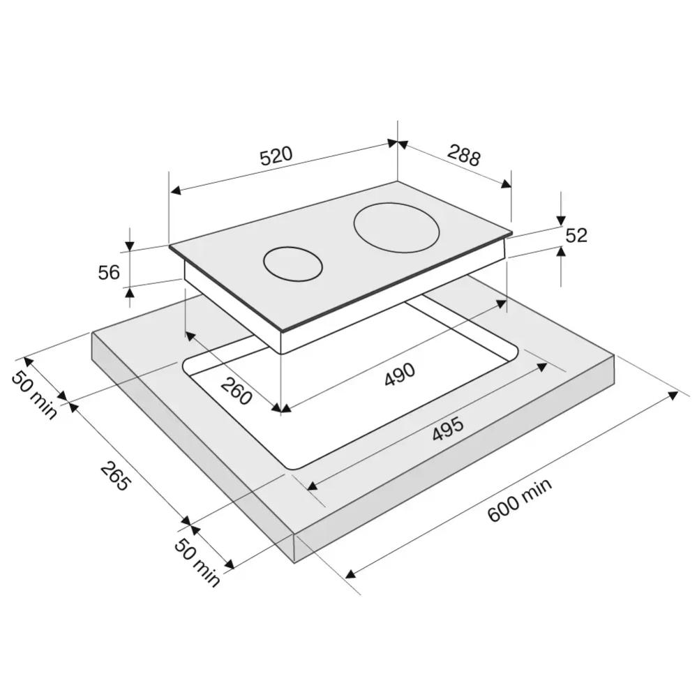 Индукционная варочная поверхность Krona ERDE 30 BL 2BFTS - фото 4