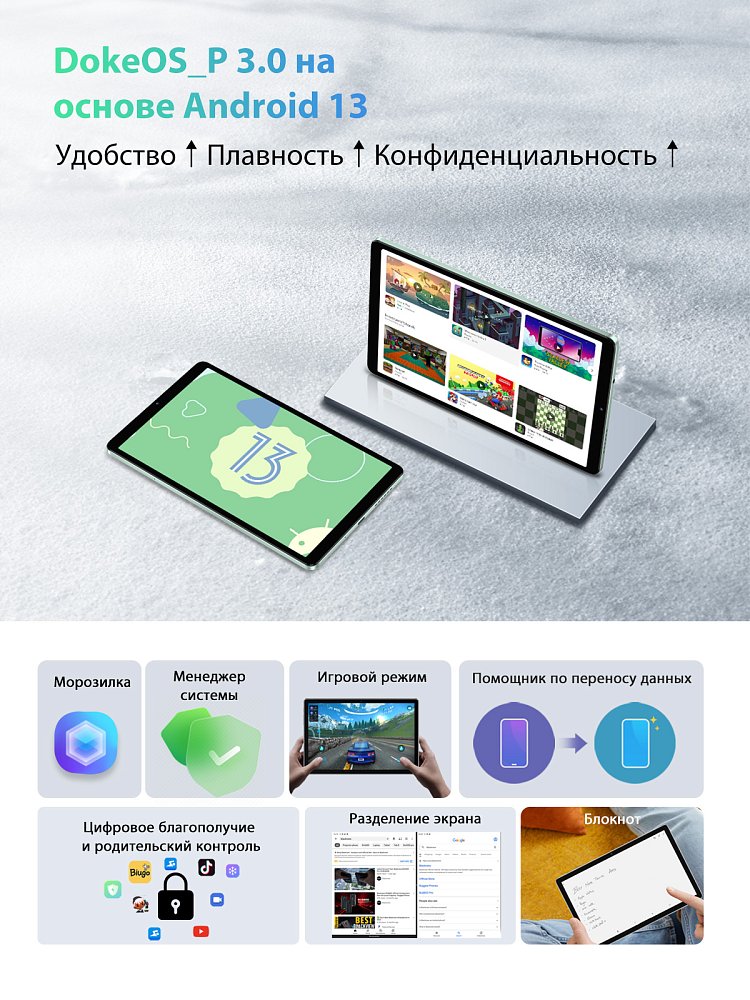 Планшет BlackView Tab 60 4G 8.68" 4/128GB Gray + Смарт-часы Blackview R30 Black - фото 27