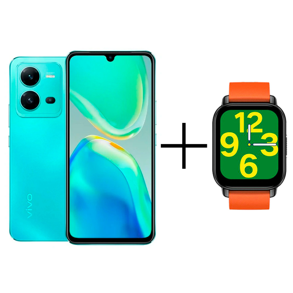 

Смартфон Vivo V25 8/256Gb Aquamarine Blue + Смарт-часы Zeblaze Btalk Orange
