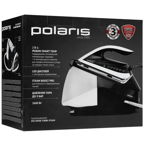 Парогенератор Polaris PSS 9090K Turbo Steam бело-черный - фото 8