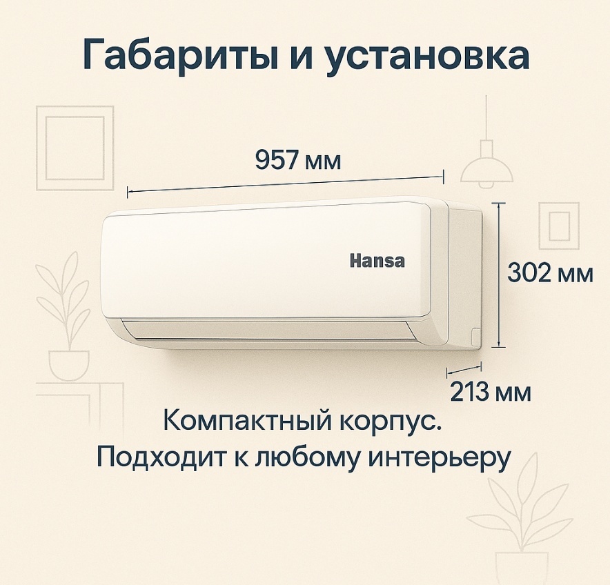 Кондиционер Inverter Hansa ACI-18W55, White, (35–54 м², 18 000 BTU, Ионизация) - фото 15