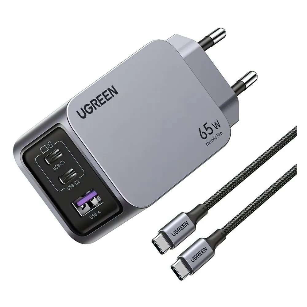 Зарядное устройство Ugreen X755 25871 Nexode Pro 65W/ 2*USB-C/1*USB-A/ GaN Tech Fast Charger