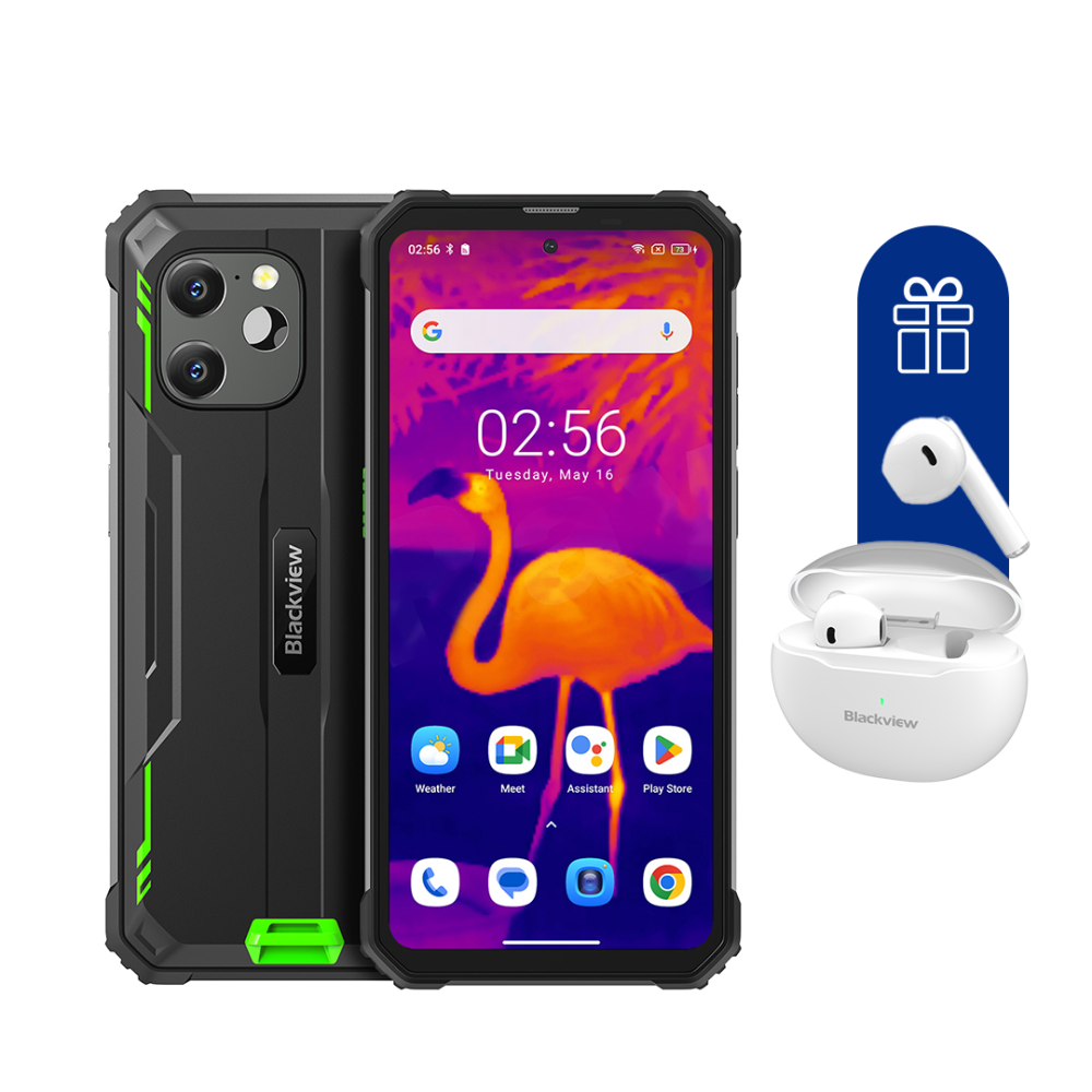 

Смартфон Blackview BV8900 8+256GB Green + Наушники Blackview TWS Earphone AirBuds6 White