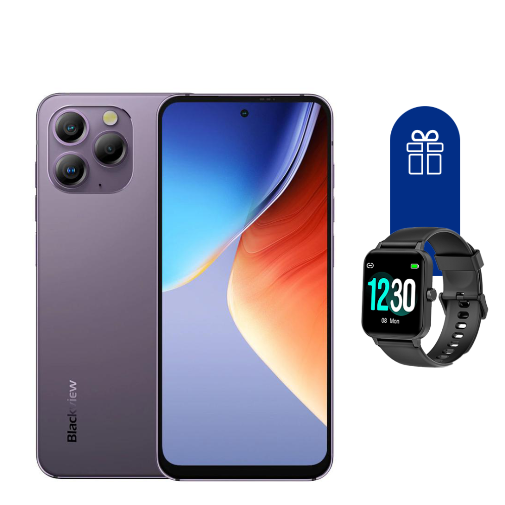 

Смартфон Blackview A96 12/256G Purple + Смарт-часы Blackview R30 Black