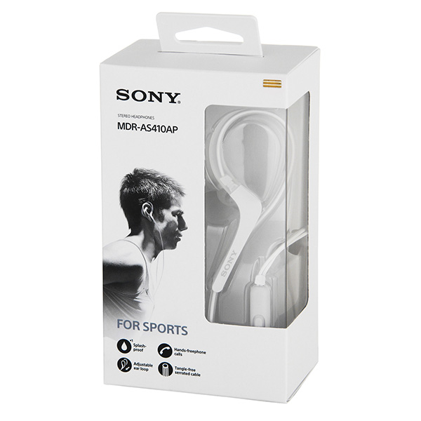 Наушники-вкладыши Sony MDR-AS410AP, белые - фото 2