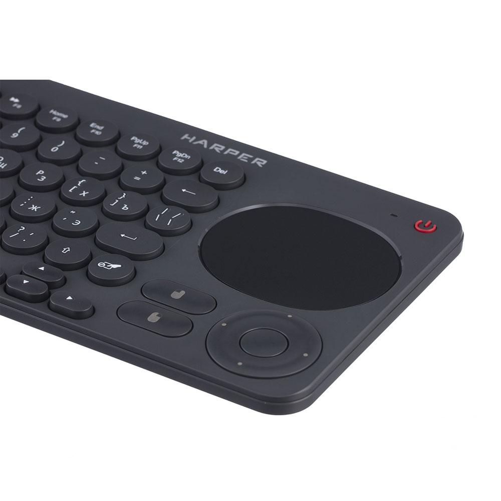 Беспроводная клавиатура с тачпадом HARPER KBT-330 для СМАРТ ТВ, черный - фото 5