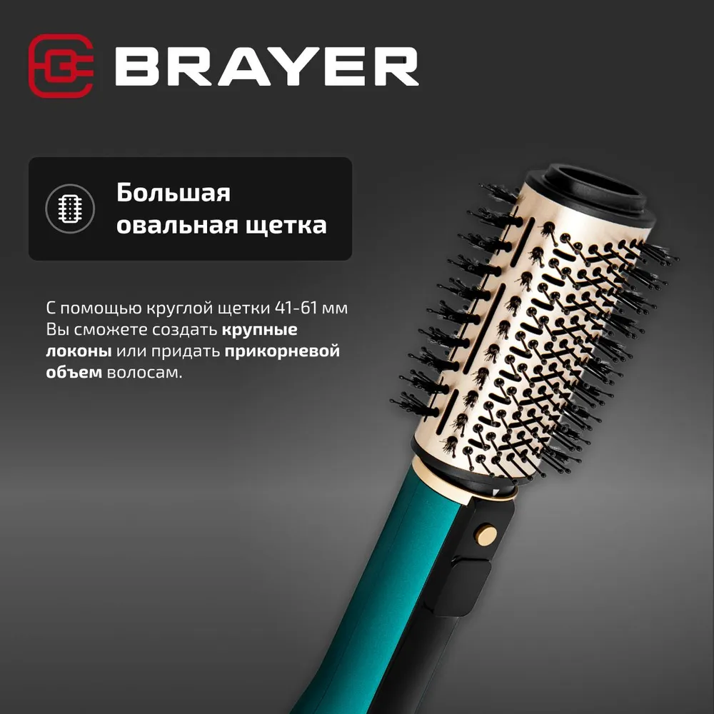 Фен-щетка BRAYER BR3136 зеленый - фото 22