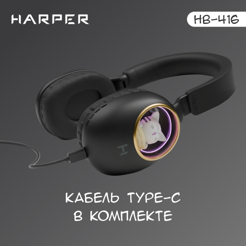 Беспроводные наушники HARPER HB-416 black - фото 6