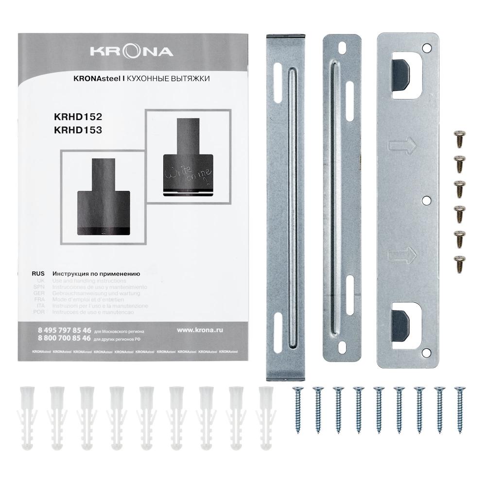 Вытяжка Krona DOMENIKA 600 BLACK/INOX S - фото 5