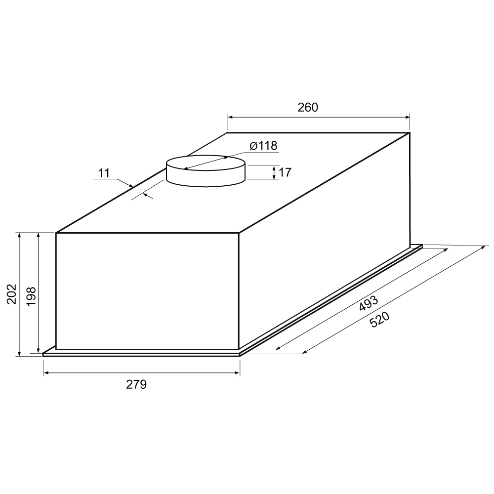 Вытяжка полновстраиваемая Krona WERMUT 600 DN BLACK PB BF - фото 6