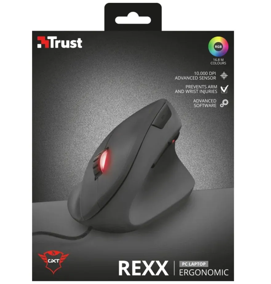 Мышь игровая Trust GXT144 Rexx Ergonomic Vertical черная - фото 4