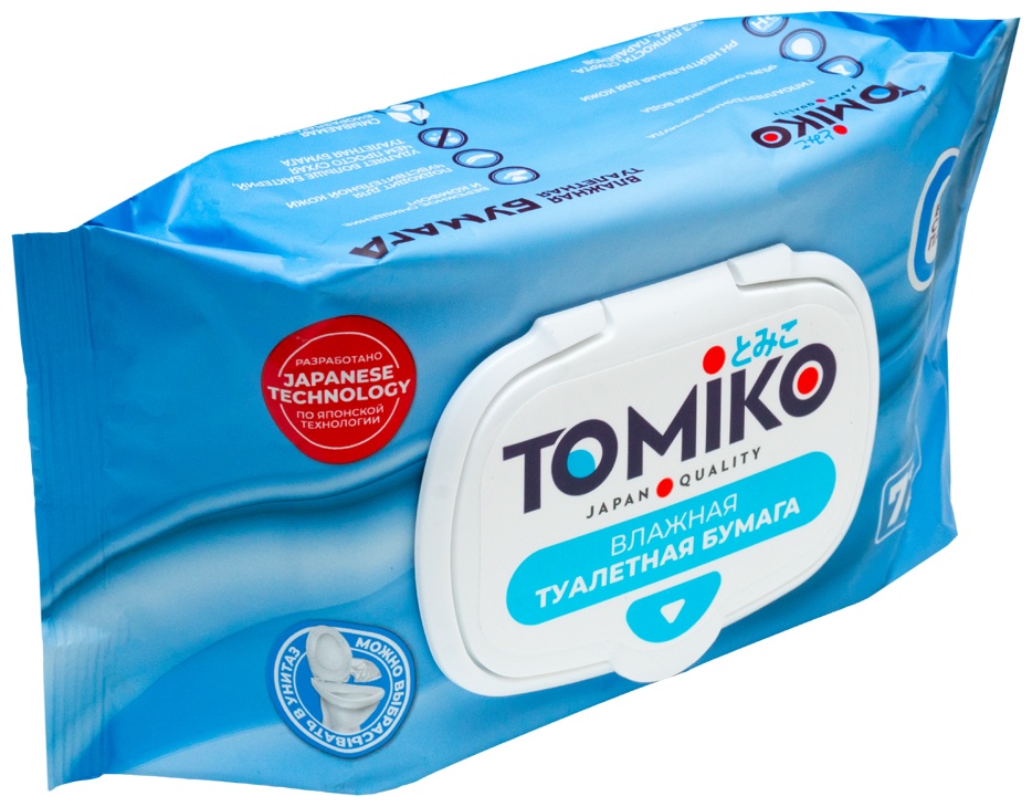 Детская влажная туалетная бумага TOMIKO, уп. 72 шт.