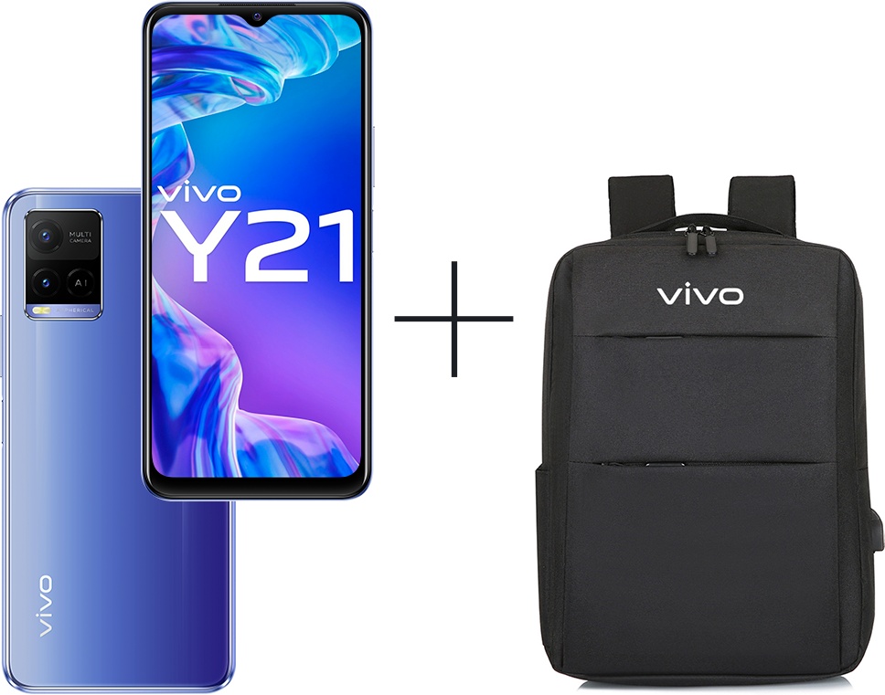 

Смартфон Vivo Y21 4/64Gb Metallic blue + Рюкзак Vivo YL16