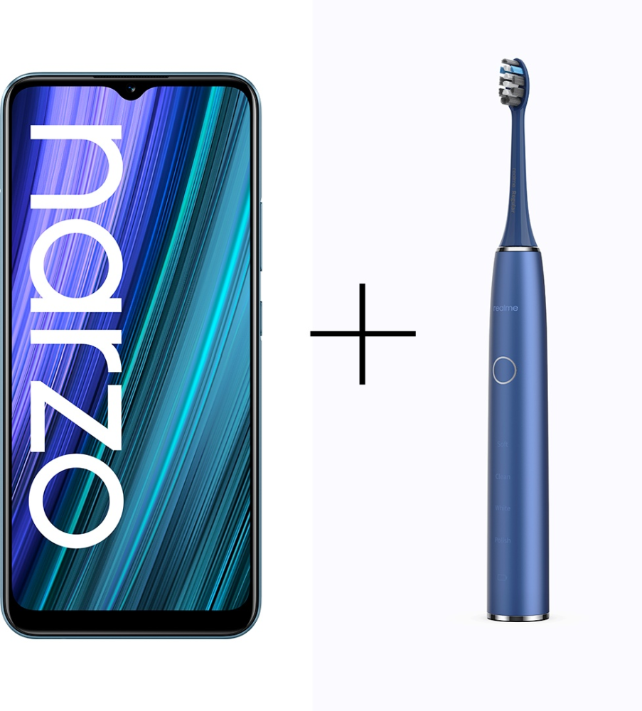 Смартфон Realme Narzo 50A 4Gb 128Gb (Oxygen Green) Зеленый + Realme M1 Sonic Toothbrush синий