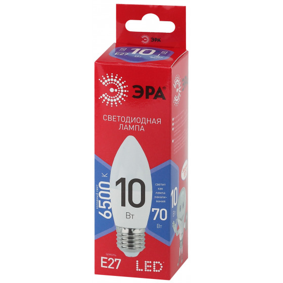 Лампа светодиодная ЭРА led B35-10W-865-E27 R 6500K - фото 4